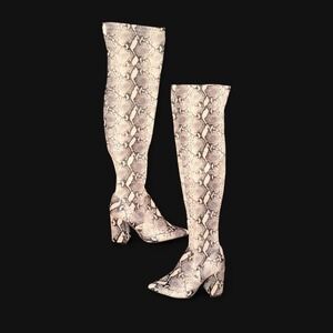 Steve Madden Jacoby Snake Print Over the Knee Boots Women's 5.5